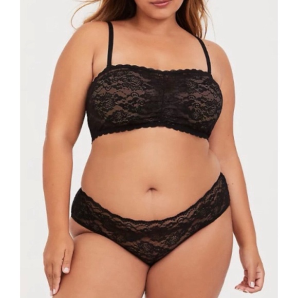 🆕 Black Lace Unlined Bandeau 1X 14 16 NWT Torrid New! - Picture 3 of 7